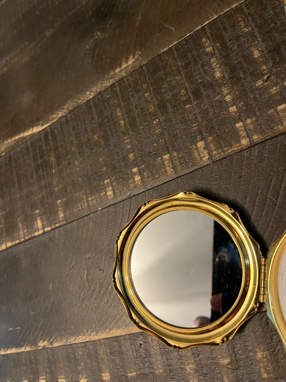 Vintage KIGU of London Jade & Gold Toned Powder Compact with Filter and Mirror - Picture 6 of 11